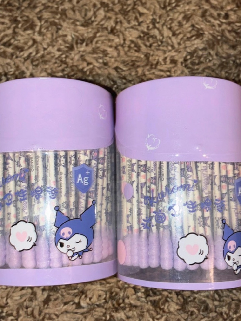 Lavender Cotton Swabs in Decorative Case - Cute Character Design